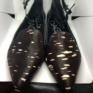 Kelsi Dagger Animal Print Pointy Flats sz 8.5